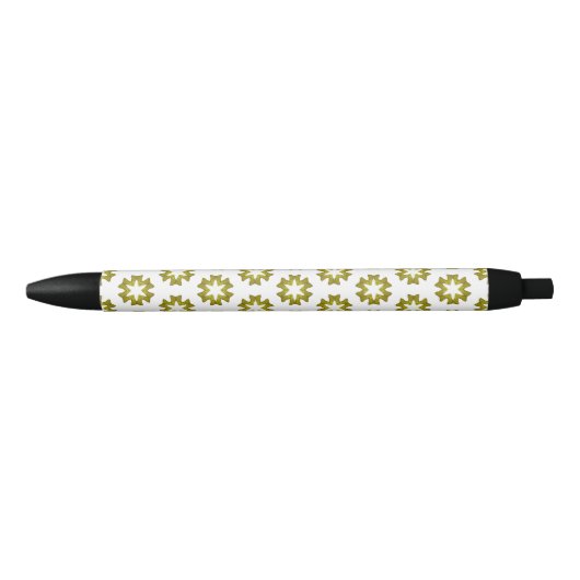 Olijfgroen Patroon Zwarte Inkt Pen (Voorkant)