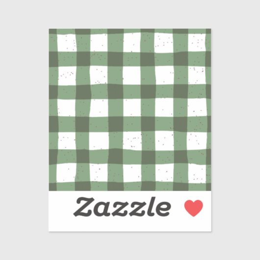 Olijfgroen plaid patroon Natuurlijke Scrapbooking Sticker (Vel)
