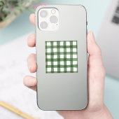 Olijfgroen plaid patroon Natuurlijke Scrapbooking Sticker (Telefoon)
