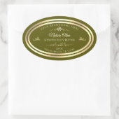 Olijfgroen Product Label Goud Lijst  Roos (Tas)