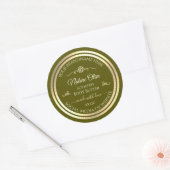 Olijfgroen Product Label Goud Lijst Roos (Envelop)