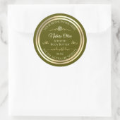 Olijfgroen Product Label Goud Lijst Roos (Tas)