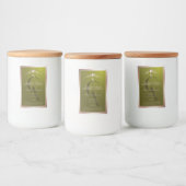 Olijfgroen productlabel Roze Gouden Frame Monogram Voedselcontainer Etiket (Flessen)