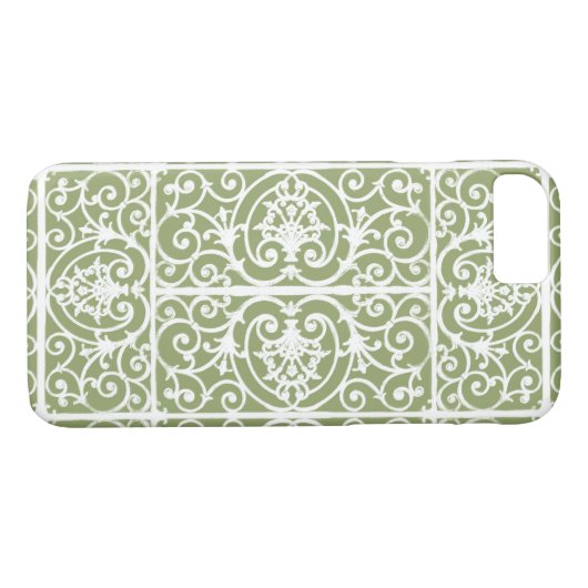 Olijfgroen rolpatroon Case-Mate iPhone case (Achterkant (Horizontaal))