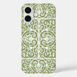 Olijfgroen rolpatroon iPhone 16 hoesje