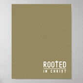Olijfgroen Rooted Christelijk Faith Quote Poster (Voorkant)