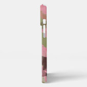 Olijfgroen Roze Kaki Bruin Camo Art Patroon iPhone Hoesje (Linkerkant)