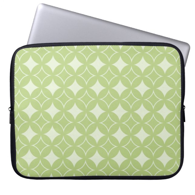 Olijfgroen schildpad laptop sleeve (Voorkant)