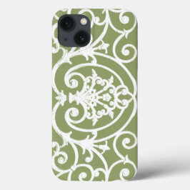 Olijfgroen scrollwork patroon Hoesje-Mate iPhone c Case-Mate iPhone Case