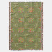 Olijfgroen sierpatroon deken (Voorkant Verticaal)