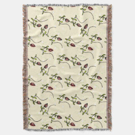 Olijfgroen sierpatroon deken