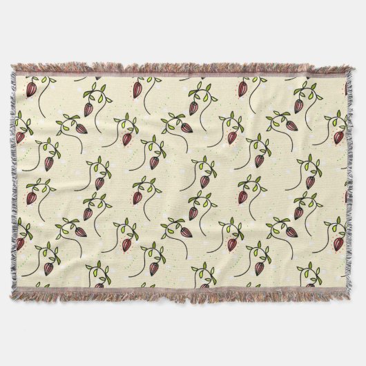 Olijfgroen sierpatroon deken (Voorkant)