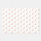 Olijfgroen, Sinaasappel, Roze Retro Mideeuw Modern Inpakpapier Vel (Voorkant)