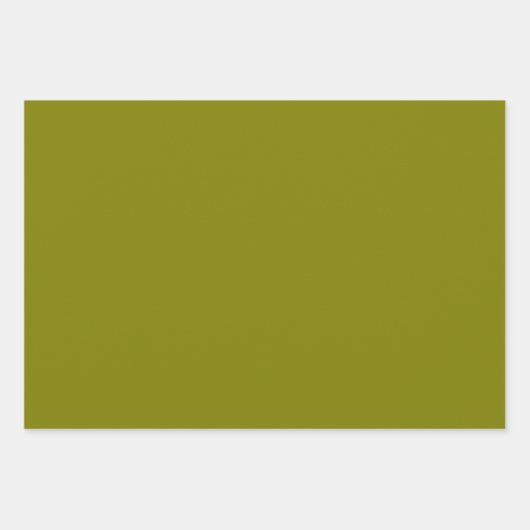 Olijfgroen Solid Color | Klassiek | Elegant Inpakpapier Vel (Voorkant 2)