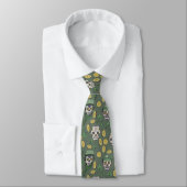 Olijfgroen St Patrick's Day Irish Sugar Skull Stropdas (Gebonden)