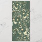 Olijfgroen Terracotta en gouden bloemen bruiloft Menu (Achterkant)