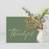Olijfgroen Thanksgiving Modern Rustiek Dankbaar Feestdagenkaart (Staand voorkant)