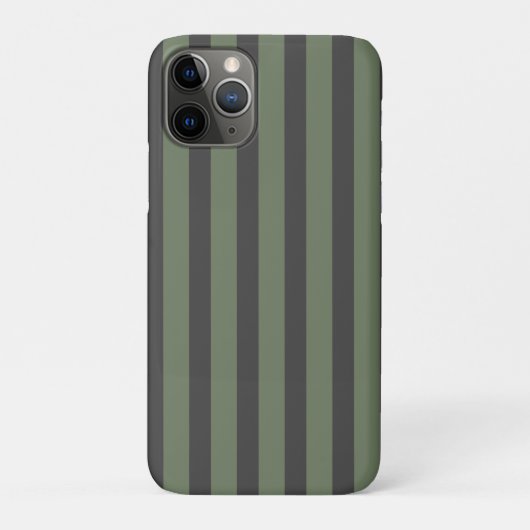 Olijfgroen Tik Gestreept Modern Case-Mate iPhone Case (Achterkant)