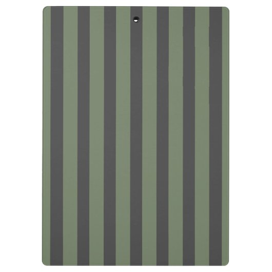 Olijfgroen Tik Gestreept Modern Klembord (Achterkant)