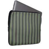 Olijfgroen Tik Gestreept Modern Laptop Sleeve (Voorkant Rechts)