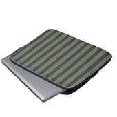 Olijfgroen Tik Gestreept Modern Laptop Sleeve (Voorkant onderkant)