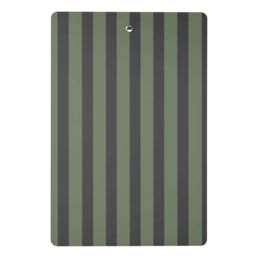 Olijfgroen Tik Gestreept Modern Mini Klembord (Achterkant)