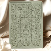 Olijfgroen Trouwscrollwork Kaart
