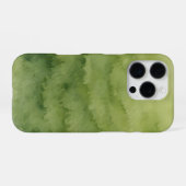olijfgroen verloop waterverf iPhone hoesje (Achterkant horizontaal)