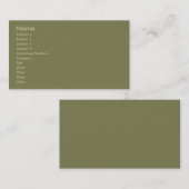 Olijfgroen Visitekaartje (Voorkant / Achterkant)