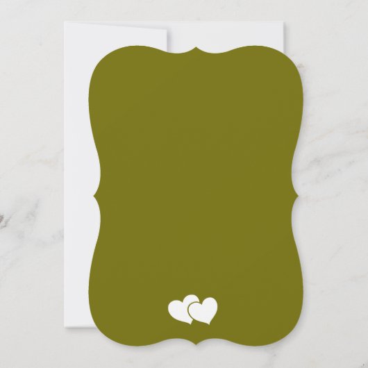 Olijfgroen & wit koppels Trouwdouche Kaart (Achterkant)