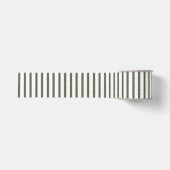 Olijfgroen Wit Strepen Kerst Grosgrain Lint (Voorkant)