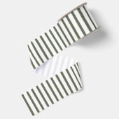Olijfgroen Wit Strepen Kerst Grosgrain Lint (Achterkant)