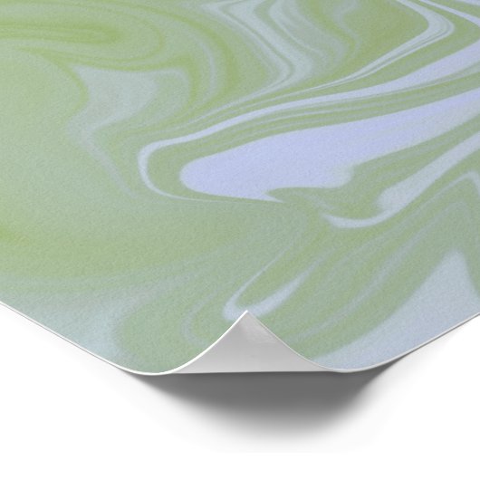 Olijfgroen, wit vloeibaar Poster (Hoek)