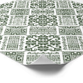 Olijfgroen & Witte Tatreez Henna Thobe Patroon Poster (Hoek)