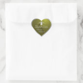 Olijfgroen Zilveren Frame Logo Monogram Bedankt Hart Sticker (Tas)
