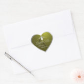 Olijfgroen Zilveren Frame Logo Monogram Bedankt Hart Sticker (Envelop)