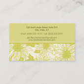 Olijfgroen zonnebloemen Visitekaartje (Achterkant)