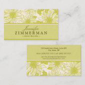 Olijfgroen zonnebloemen Visitekaartje (Voorkant / Achterkant)