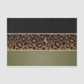 Olijfgroen, zwart en luipaard afdrukken tissuepapier (Voorkant)