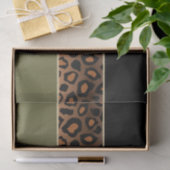 Olijfgroen, zwart en luipaard afdrukken tissuepapier (Geschenk)