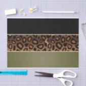 Olijfgroen, zwart en luipaard afdrukken tissuepapier (Craft)