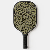 Olijfgroen Zwart Luipaard Print Pickleball Paddle (Voorkant)