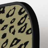 Olijfgroen Zwart Luipaard Print Pickleball Paddle (Links Detail)