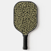 Olijfgroen Zwart Luipaard Print Pickleball Paddle (Achterkant)