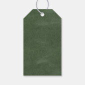 Olijfgroen Zwart Wit Goud Monogram Kerstmis Cadeaulabel (Achterkant)