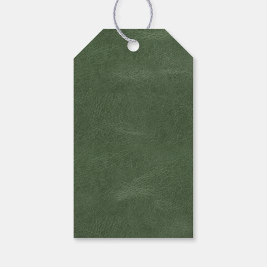 Olijfgroen Zwart Wit Goud Monogram Kerstmis Cadeaulabel (Achterkant)