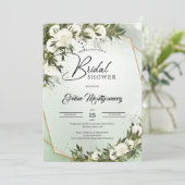 Olijfgroenbos, stoffige groene rozen boho kaart (Staand voorkant)