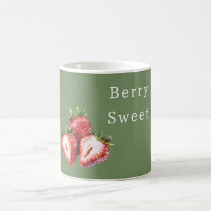 Olijfgroene aardbeien Bes zoet Koffiemok