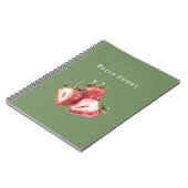 Olijfgroene Aardbeien Beszoet Notitieboek (Linkerzijde)