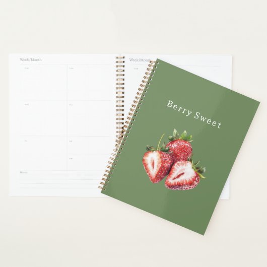 Olijfgroene Aardbeien Beszoet Planner (Display)